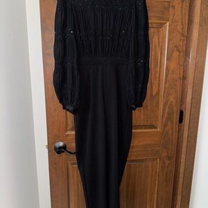 Express Black Sheath Dress with Bishop Sleeves